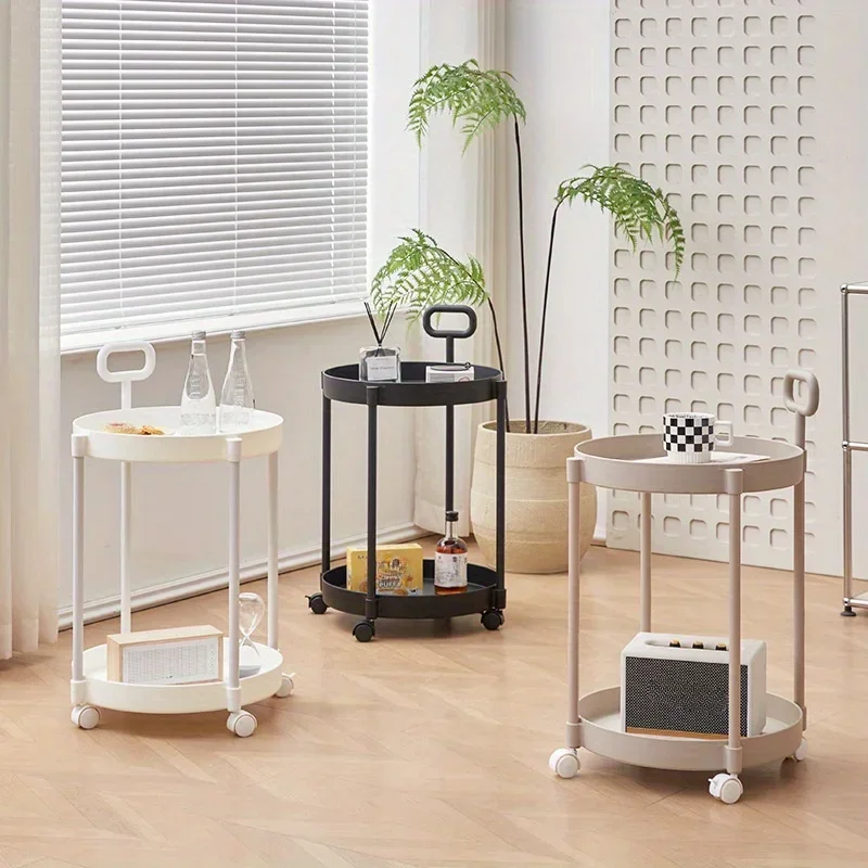 Aetherelle - 2-Laagse Bijzettafel op Wielen met Handvat - Image 3