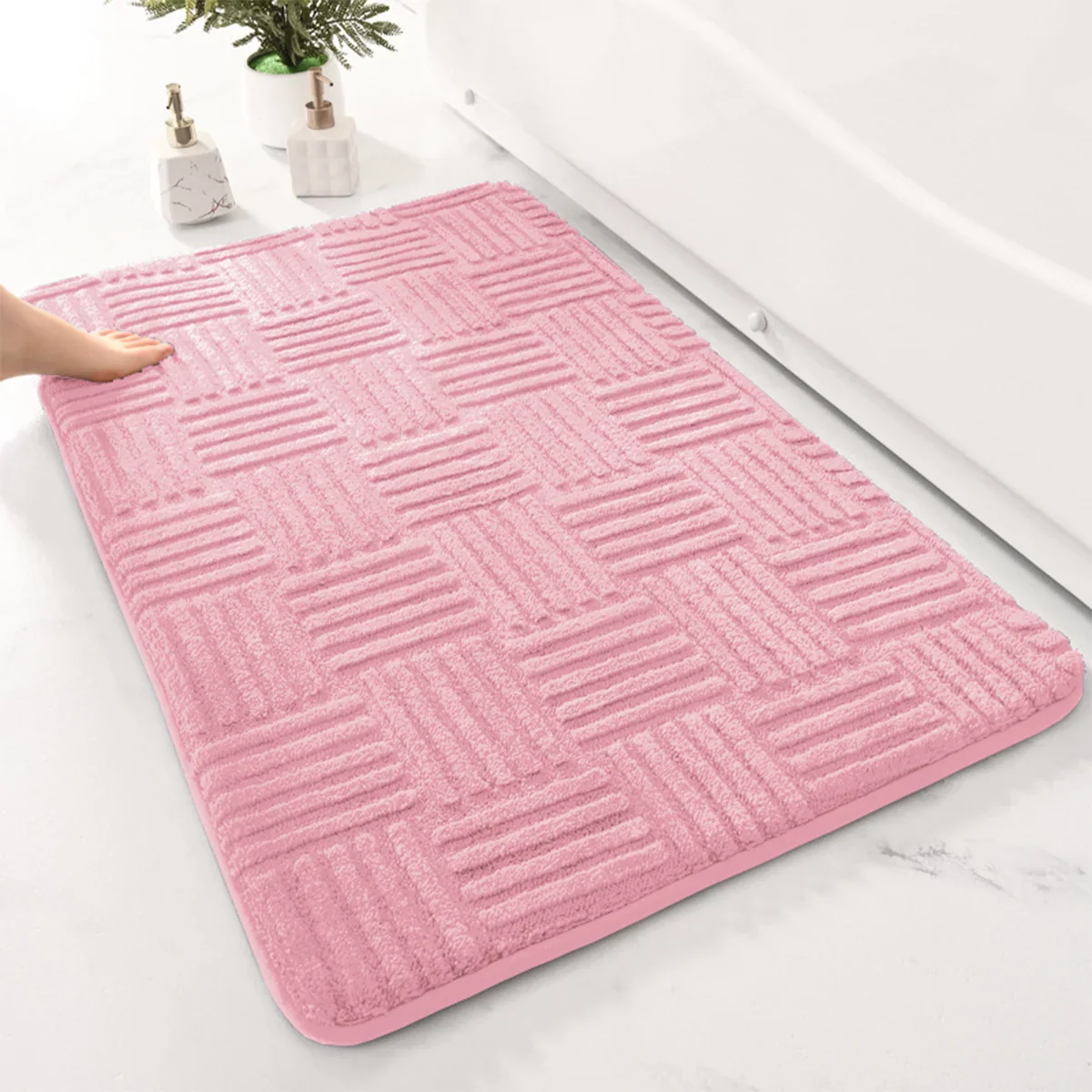 Arcadia - Dikke Gestreepte Antislip Badmat met Zacht en Absorberend Vermogen - Image 4