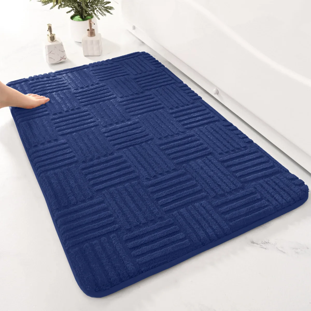 Arcadia - Dikke Gestreepte Antislip Badmat met Zacht en Absorberend Vermogen - Image 5