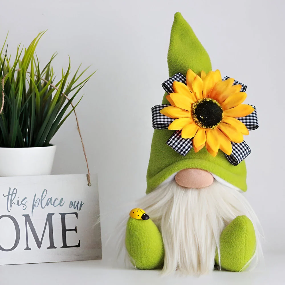 Ardalia - Schattige Handgemaakte Gnoomfiguur met Gele Zonnebloem - Image 4