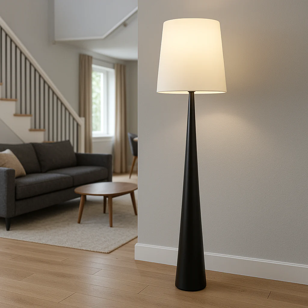 Lysenne – Scandinavische Vloerlamp Met Stoffen Kap - Image 4