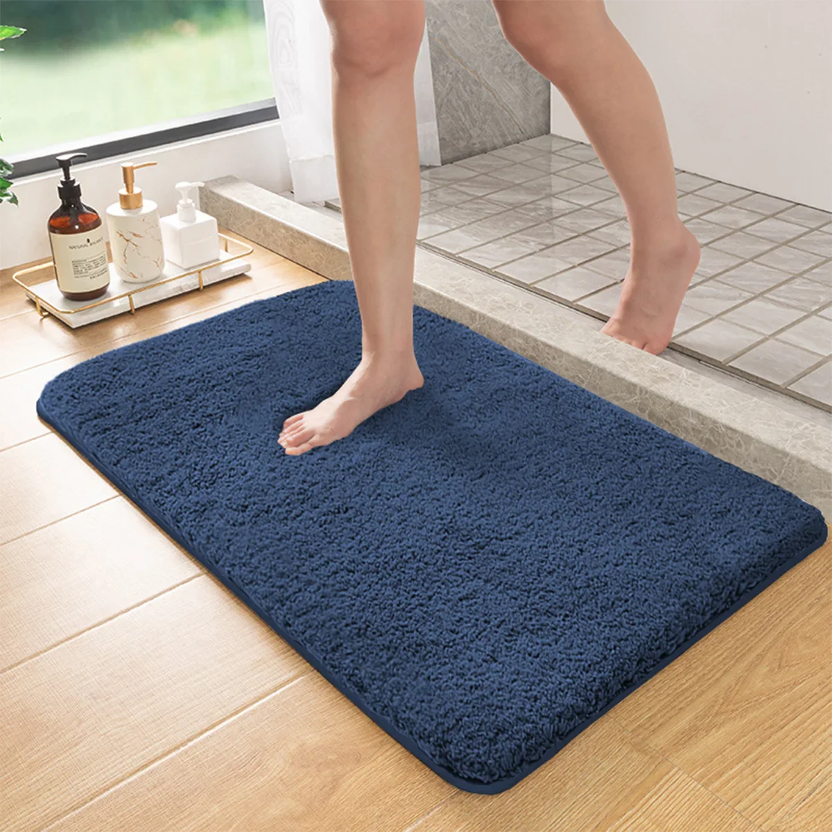 Marcella - Langharige Antislip Badmat met Absorberend Vermogen voor Douche en Toiletvloer - Image 3